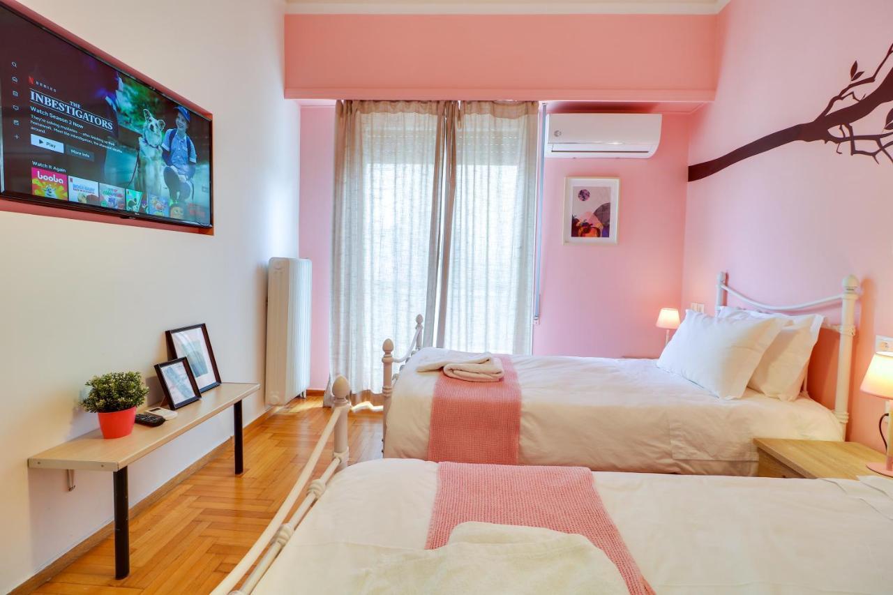 Spacious Central Flat☆3Min To Metro☆Ac|Netflix|Pc Athene Buitenkant foto