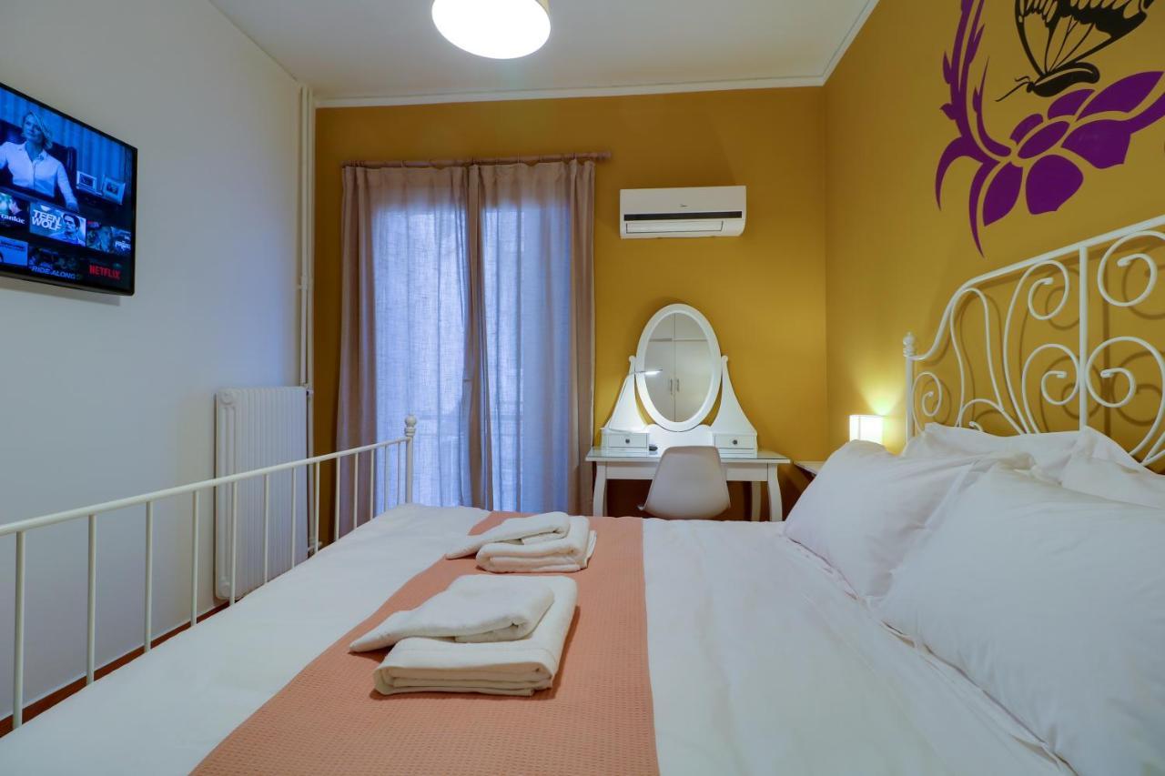 Spacious Central Flat☆3Min To Metro☆Ac|Netflix|Pc Athene Buitenkant foto
